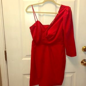Fashion Nova Red one shoulder dress